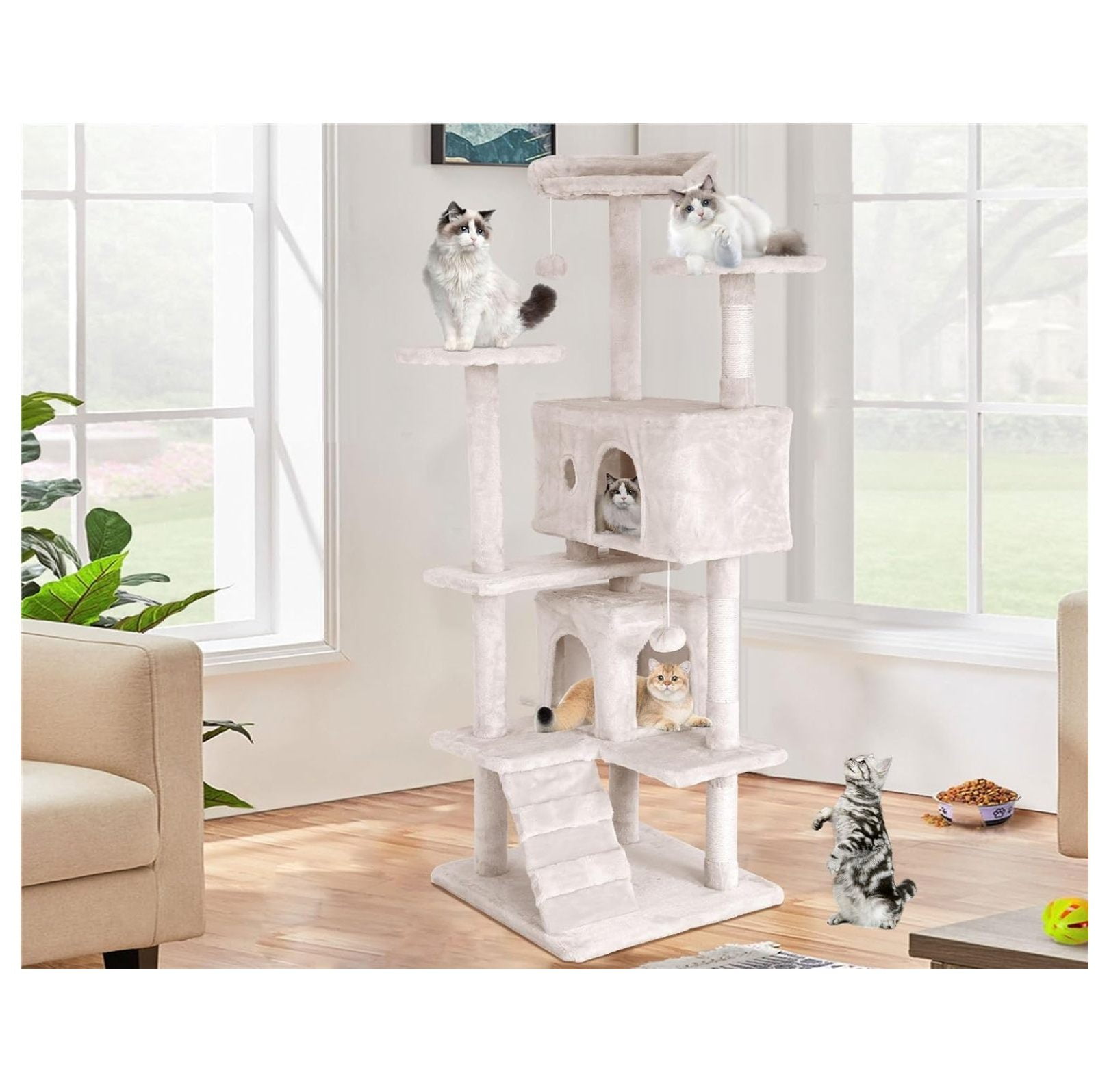 70 Inch Cat Tree, Cat Tower for Indoor Cats, MultiLevel Tall Cat Tree