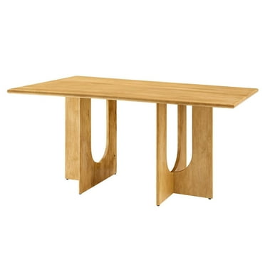 70 Inch Dining Table, Brown Oak, Wood, Rectangular, Living Kitchen Cafe Bistro Hospitality Restaurant, Modern Contemporary HB36524