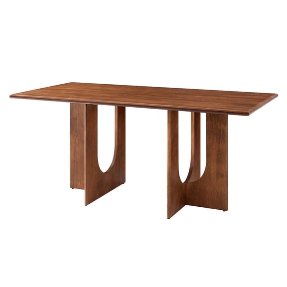 70 Inch Dining Table, Walnut, Wood, Rectangular, Living Kitchen Cafe Bistro Hospitality Restaurant, Modern Contemporary HB36525