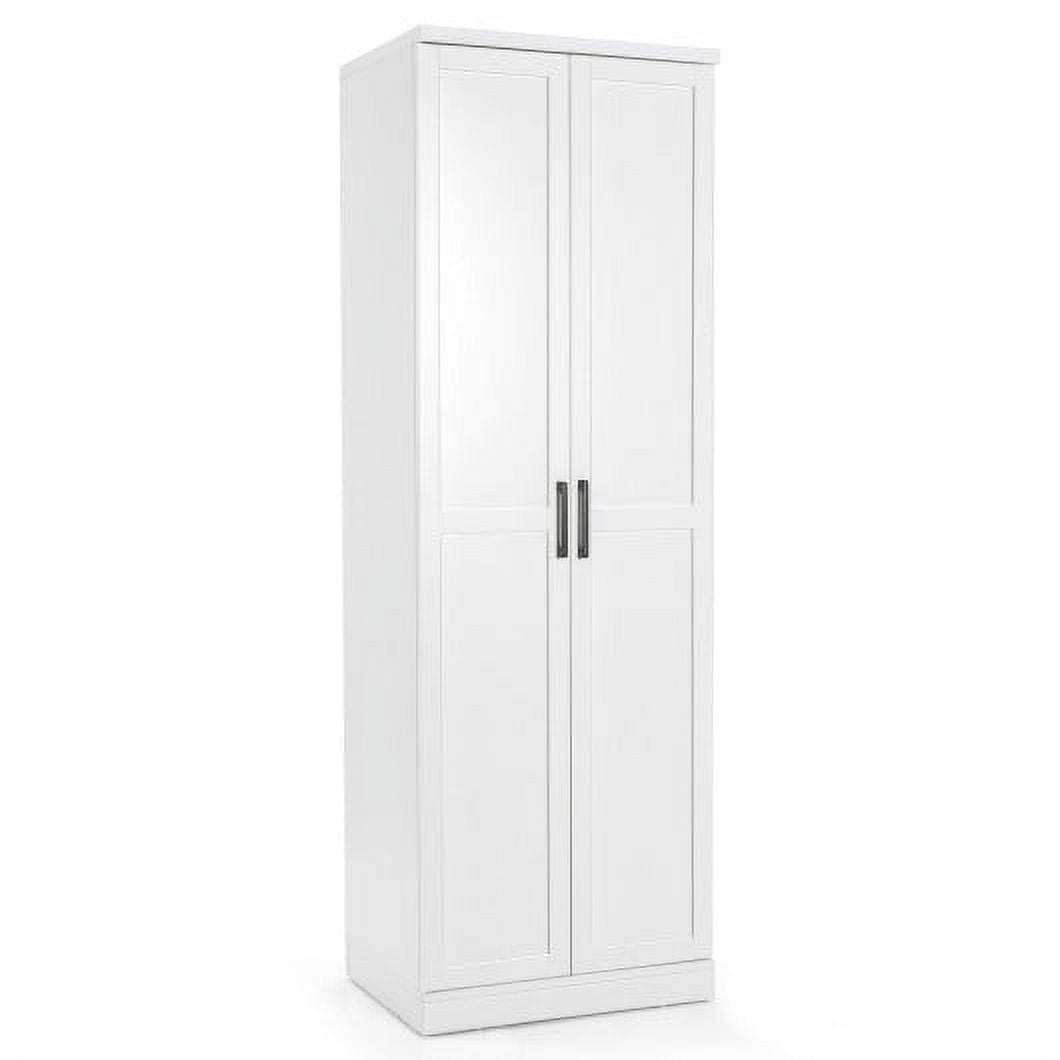 70 Inch Freestanding Storage Cabinet with 2 Doors and 5 Shelves-White ...