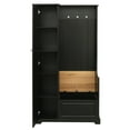 thumbnail image 1 of 70 Inch Hall Tree with Flip-Up Bench, Minimalist Hallway Shoe Cabinet with Adjustable Shelves, Multifunction Coat Tree with Hanging Hooks and Storage Cabinet for Living Room Entryway Mudroom, Black, 1 of 9