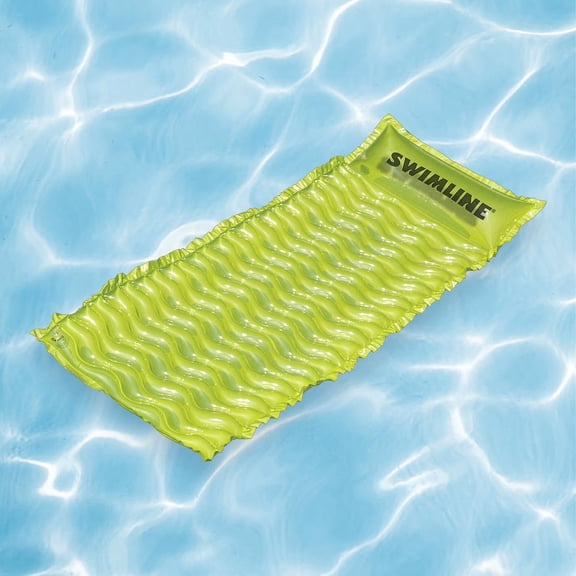 Swim Central 72" Inflatable Lime Green Bubble Swirled Swimming Pool Air Mattress Float