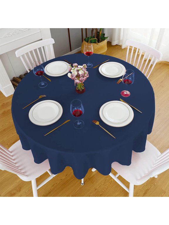 70 Inch Round Tablecloth, Usupdd Premium Polyester Round Table Cover Wrinkle Resistant, Versatile Dining Table Decor for Home Restaurant Party with 9 Color Options, Navy