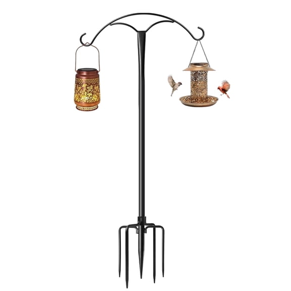 70 Inch Shepherds Hooks for Outdoor,Heavy Duty Shepherds Hooks for Outdoor with 5 Prong Base, Adjustable Stand Hanger for Garden Plant, Hummingbird Feeder, Lantern, Hanging Wedding Decor (1 Pack)