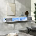 70 Inch TV Stand with Blue Lights Entertainment Center Media Console