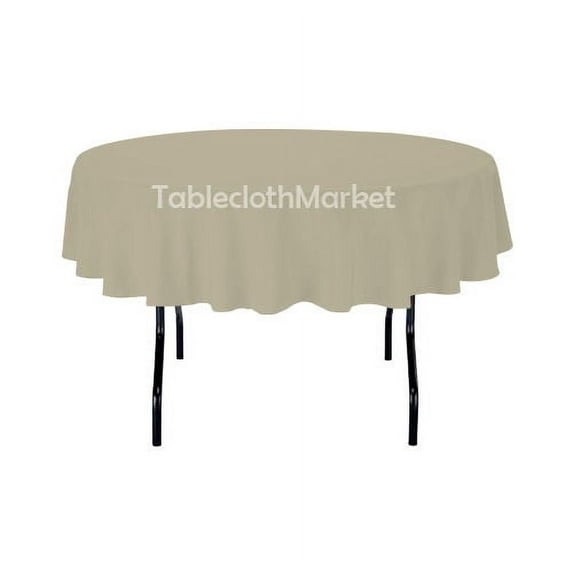 70" Inch round Polyester Tablecloth 24 COLOR Table Cover Wedding Catering Dinner", (Color: Ivory)