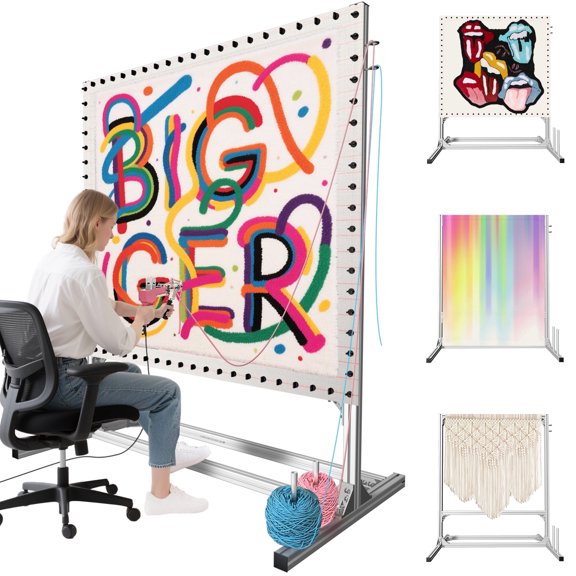 70 Inches Extra Large Rug  Aluminum Metal Tufting Frame Kit for Rug Making, A Safer Tufting Cloth Stand for Tufting Beginners and Lovers