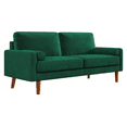 thumbnail image 1 of 70" Luxury Velvet Couch, Neche 3 Seater Modern Upholstered Loveseat Sofa in a Box, Office Home Living Room Furniture, 2 Pillows,Green, 1 of 8