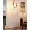 thumbnail image 1 of 70'' Industrial Farmhouse Floor Lamp - Dimmable Rustic Tree Standing Lamp with Diamond Shade & 3 LED Edison Bulbs Included, 1 of 9