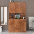 thumbnail image 1 of 70" Tall Pantry Storage Cabinet, Wood Microwave Stand with 6 Doors, Adjustable Shelves, Countertop, Modern Kitchen Hutch Cabinet for Dining Room, 1 of 9