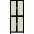 thumbnail image 1 of 70" Kitchen Pantry Cabinet, Tall Pantry Storage Cabinet with 4 Door Cabinet and 2 Adjustable Inner Shelves, Storage Cabinet for Kitchen, Dining Room, Living Room (Black), 1 of 9