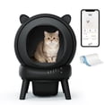 thumbnail image 1 of 70 L Automatic Cat Litter Box Self Cleaning for Multiple Cats, with Safety Protection, App Control,Black, 1 of 8