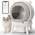 thumbnail image 1 of 70 L Automatic Cat Litter Box Self Cleaning for Multiple Cats, with Safety Protection, App Control,White, 1 of 1