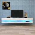 thumbnail image 1 of 70" LED Floating TV Cabinet, Wall Mounted Modern TV Stand for 80 Inch TV, Living Room Bedroom Media Furniture Under TV Console, White, 1 of 9