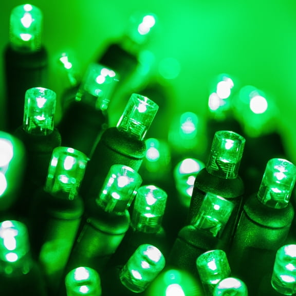 70 LED Green String Lights for Halloween Displays Party Decoration, 24', Indoor Outdoor Black Wire