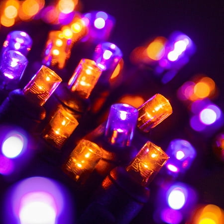 70 LED Purple and Orange String Lights for Halloween Displays Party Decoration, 24', Indoor Outdoor Black Wire price history and forecast - Wintergreen Lighting IOS-2-35-2