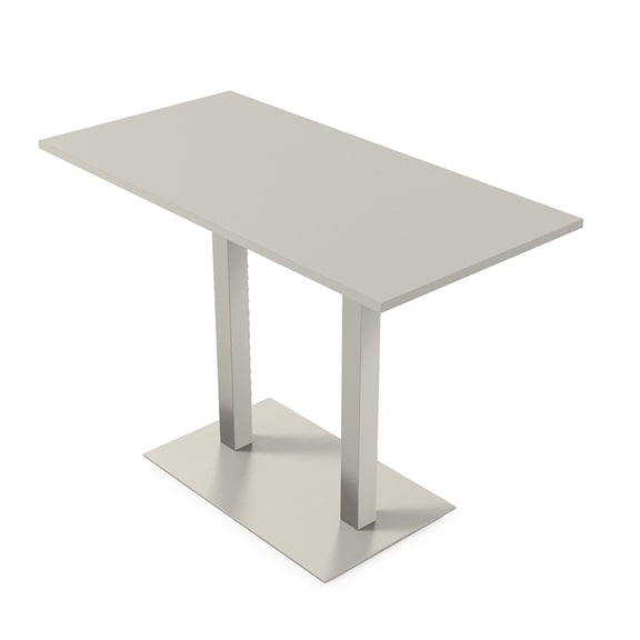 70" Large Rectangle Bistro Height Table Double Metal Base Bar Table