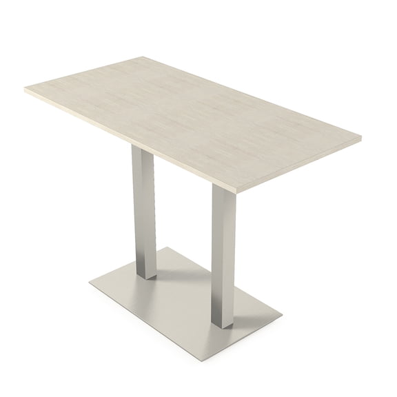 70" Large Rectangle Bistro Height Table Double Metal Base Bar Table