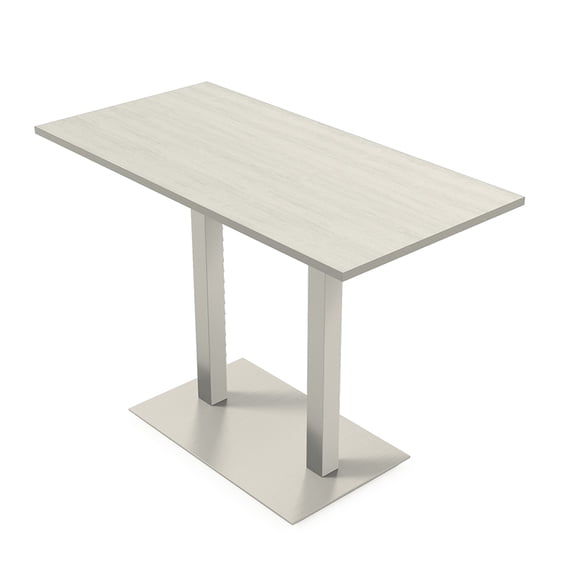 70" Large Rectangle Bistro Height Table Double Metal Base Bar Table