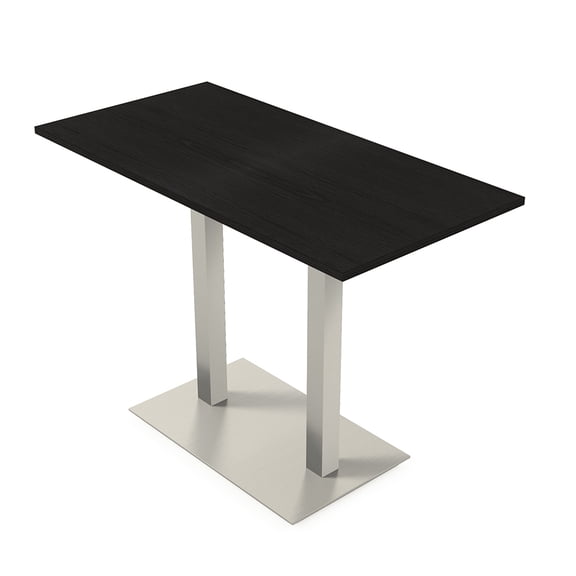 70" Large Rectangle Bistro Height Table Double Metal Base Bar Table