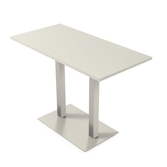 70" Large Rectangle Bistro Height Table Double Metal Base Bar Table