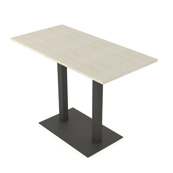 70" Large Rectangle Bistro Height Table Double Metal Base Bar Table