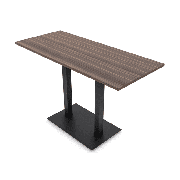 70" Large Rectangle Bistro Height Table Double Metal Base Bar Table