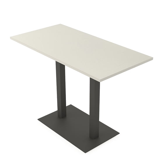 70" Large Rectangle Bistro Height Table Double Metal Base Bar Table