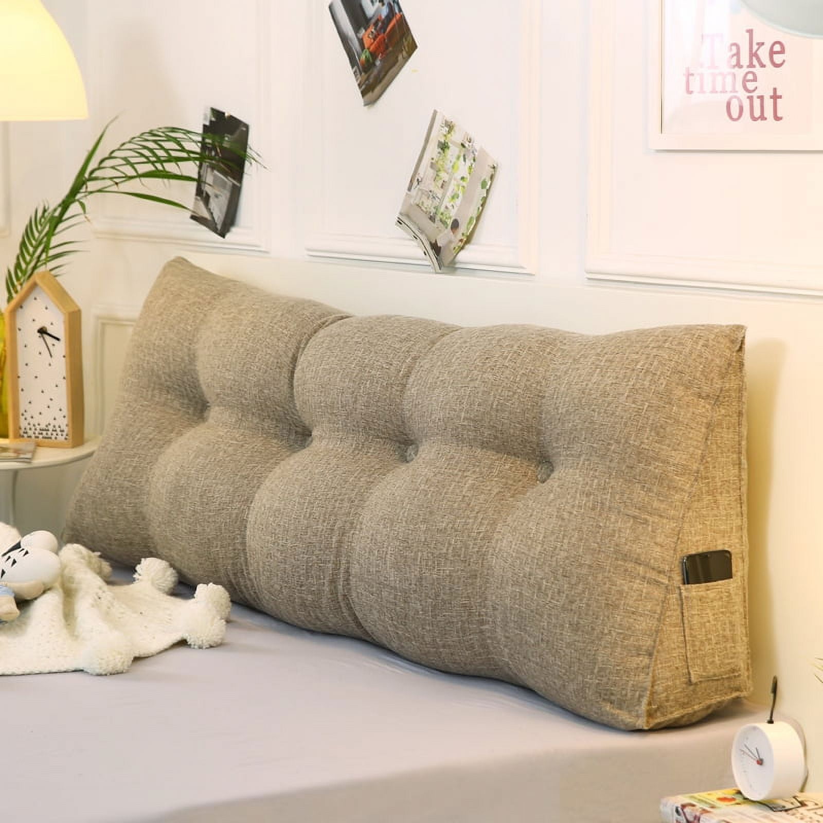 Large Cushion Triangle Headboard Reading Pillow Soft Backrest Cushion  Sleeping Pillow for Decorative Pillows for Bed Sofa