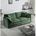 thumbnail image 1 of 70" Modern Chenille Fabric Loveseat Sofa Couch for Living Room, Upholstered Large Size Deep Seat 2-Seat Sofa with 4 Pillows,Green, 1 of 7