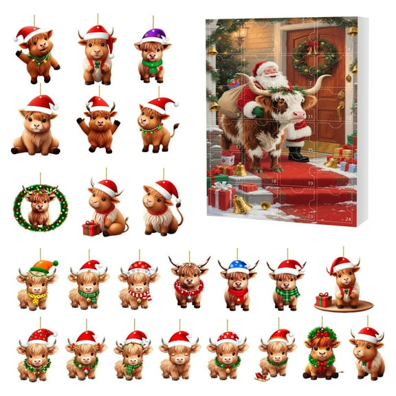 UP TO 70% OFF Advent Calendar 2025 - 24 Days Countdown Calendar with Classic Ornament - Decorations for Boys, Girls and Kids Party Favors, Classroom Prizes, Xmas Gift