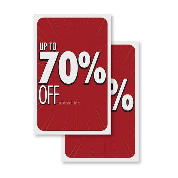 70% Off (2-PACK) 24" x 36" Vinyl Decals | Sign Insert Peel & Stick Decals Stickers Window Signs