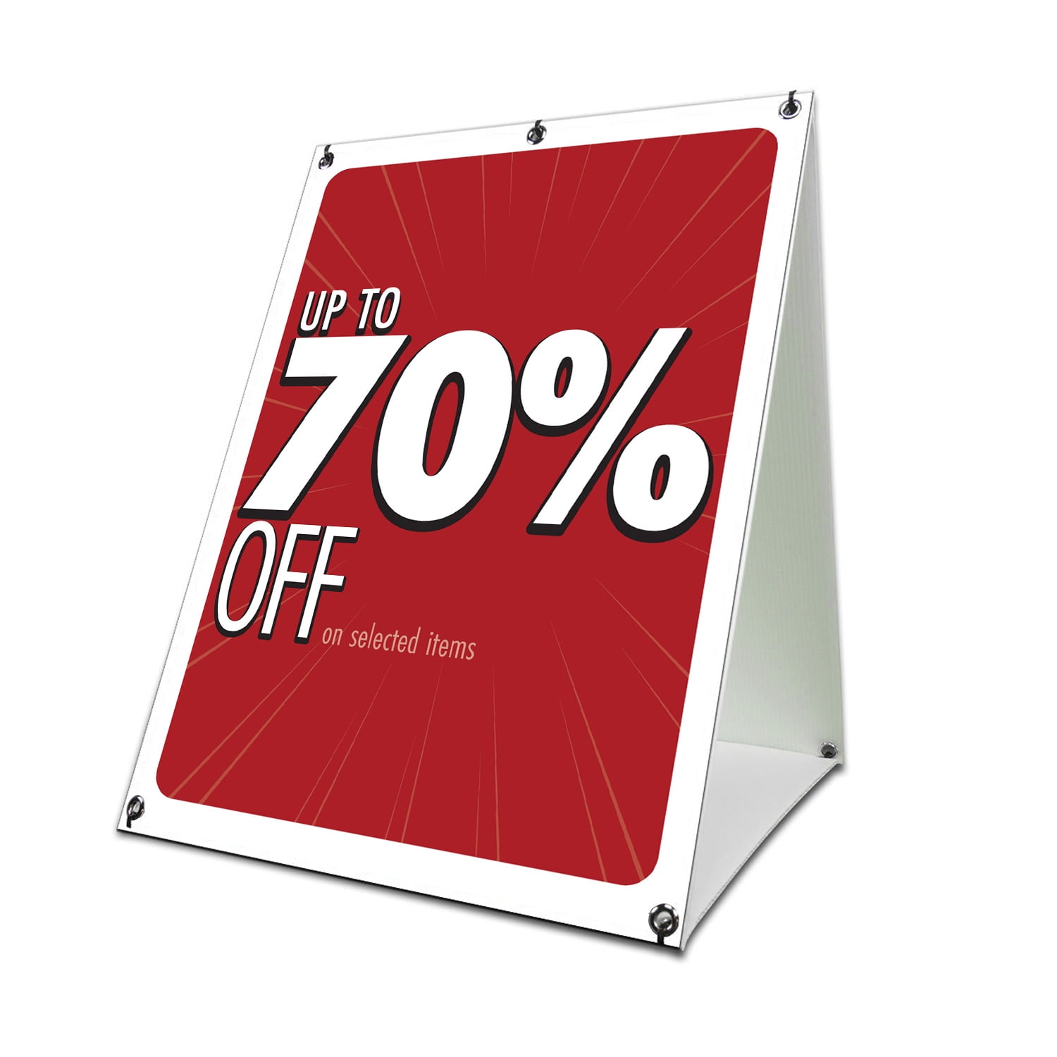 Red and White Coroplast Yard Sign 24" x 36" A-Frame