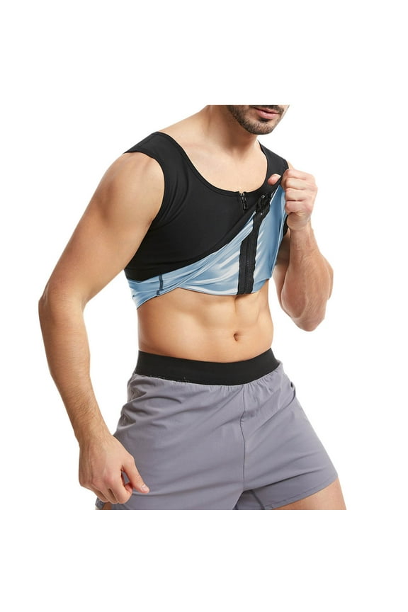 70% Off! ZVNAΖH Mens Sports Sweat Vest Workout Tank Top Waist Trainer for Men Compression Workout Enhancing Vest