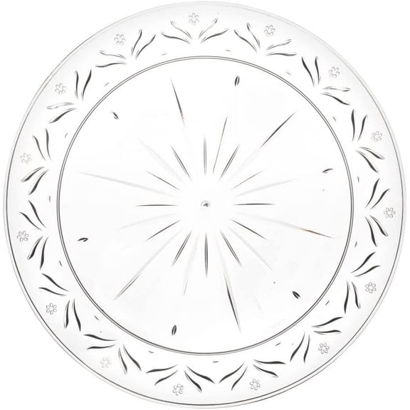 (70 PACK) EcoQuality 10" inch Round Clear Plastic Plates with Crystal Like Design - China Like Party Plates, Heavy Duty Large Disposable Dinner Plates, Salad, Dessert, Receptions, Weddings, Serveware