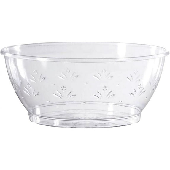 (70 PACK) EcoQuality 6 oz Crystal Like Clear Plastic Bowls - Disposable Plastic Dessert Bowls China Like, Heavy Duty Plastic Soup Bowls for Baby Showers, Weddings, Birthday Party, Receptions