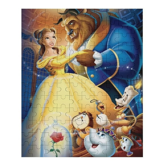70 PCS Jigsaw Puzzle Beauty And Beast Wooden Puzzle Challenging Game Fun Artwork For Family Friends Gifts
