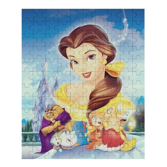 70 PCS Jigsaw Puzzle Beauty And Beast Wooden Puzzle Challenging Game Fun Artwork For Family Friends Gifts