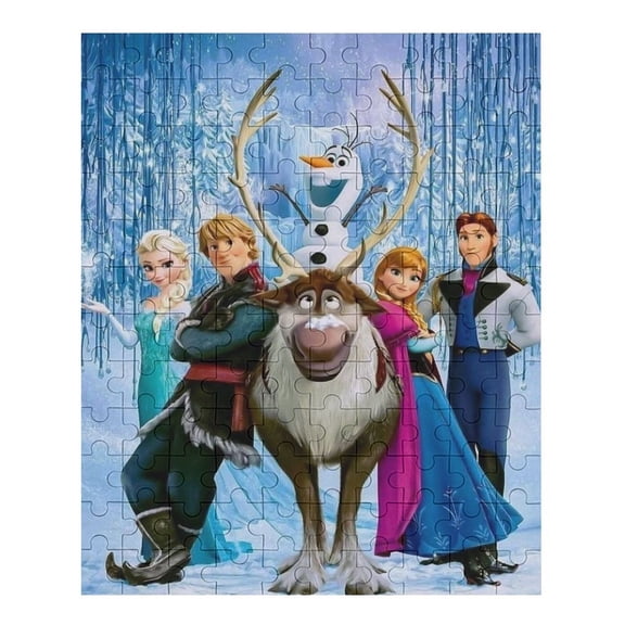 70 PCS Jigsaw Puzzle Frozen Cartoon Wooden Puzzle Challenging Game Fun Artwork For Family Friends Gifts