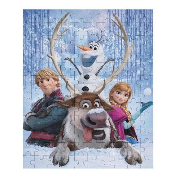 70 PCS Jigsaw Puzzle Frozen Cartoon Wooden Puzzle Challenging Game Fun Artwork For Family Friends Gifts