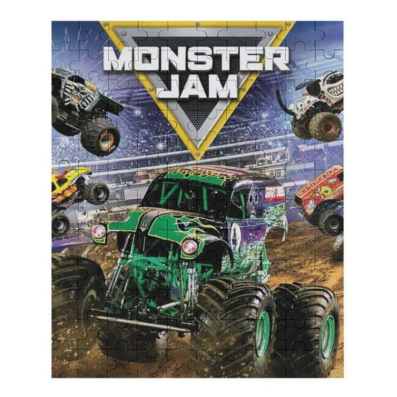 70 PCS Jigsaw Puzzle Monster Truck Jam Wooden Puzzle Challenging Game Fun Artwork For Family Friends Gifts