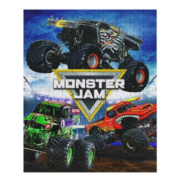 70 PCS Jigsaw Puzzle Monster Truck Jam Wooden Puzzle Challenging Game Fun Artwork For Family Friends Gifts