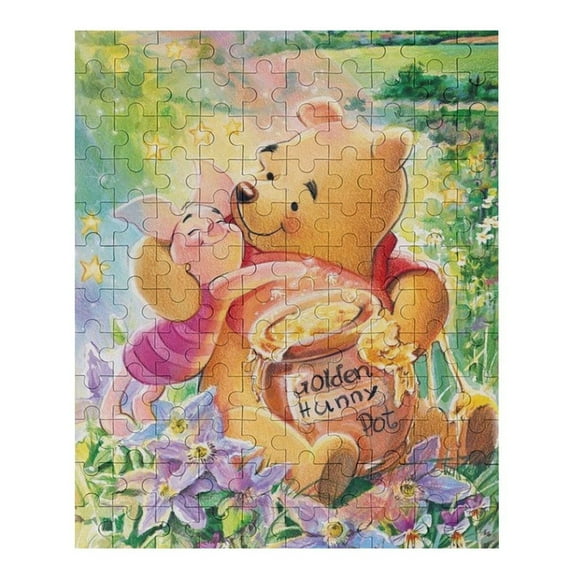 70 PCS Jigsaw Puzzle Winnie The Pooh Wooden Puzzle Challenging Game Fun Artwork For Family Friends Gifts
