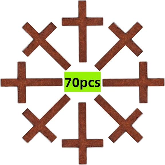 70 Pack Cross Pendant 1.7 Inch Wooden Crosses for Crafts Christmas Gift Beauty & Personal Care