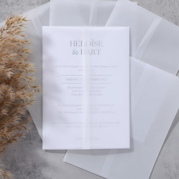 70 Pack Frosted Vellum Jackets for 5x7 Invitations, Luxury Pre-Folded Vellum Paper, 115GSM