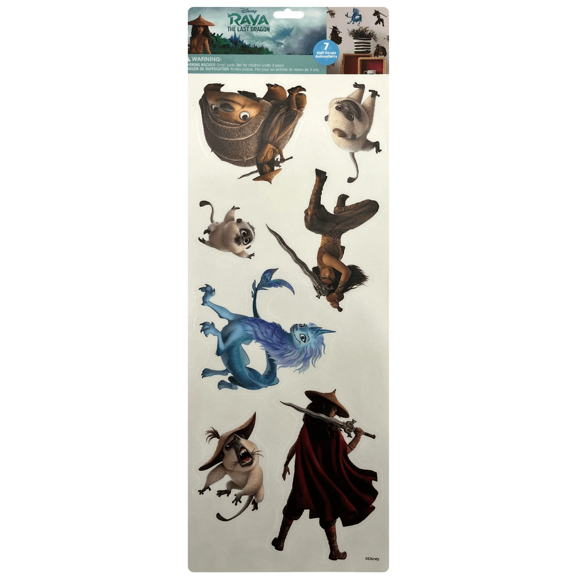 70 Pack Vinyl Decals Raya and The Last Dragon, Vibrant Disney Wall Stickers Featuring Characters, Scenes, Easy to Apply on Smooth Surfaces, Perfect for Bedrooms, Playrooms, Disney Fans, Bulk