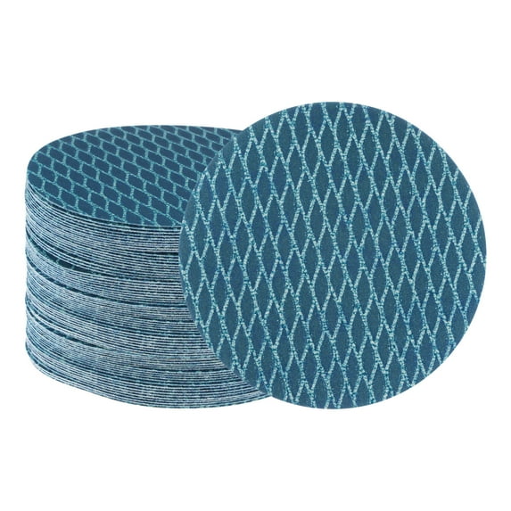 70 Packs Diamond Shape Sanding Discs 5 Inch 320 Grit Hook and Loop Blue Rhomb Sandpaper Fish Scale