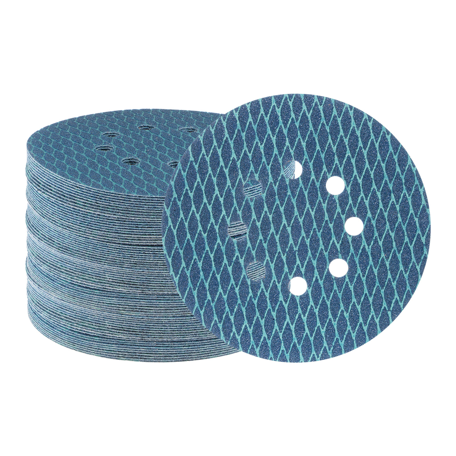 70 Packs Diamond Shape Sanding Discs 6 Inch 80 Grit Hook and Loop Blue
