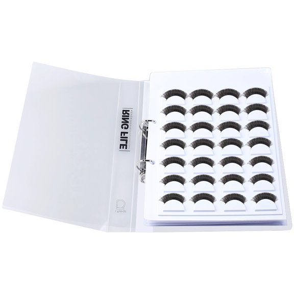 70 Pairs Eyelash Holder Book Album, False Lashes Organizer Case with Clip, 5 Trays Lash Display Card, Portable Storage, 12.2 x 9.4 x 0.9 in