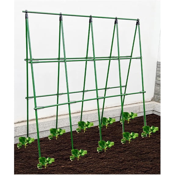 70 Pcs 17.7" Metal Stakes Heavy-Duty Plant Trellises, Green Powder-Coated, Assemble 32/48/64/80+ Inch Height Steel Grid for Climbing Vegetables